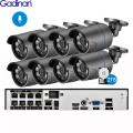 Gadinan 8CH 5MP POE NVR CCTV System Kit 3.0MP 2304x1296P Audio IP Camera P2P Outdoor IR Night Vision Surveillance Set