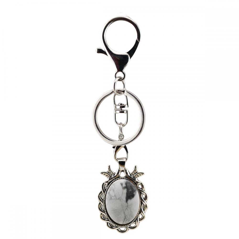 Gemstone Bird Keychains Natural Stone Healing Chakra Reiki Charm Key Chain Stainless Steel Key Ring