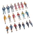 20 Pack Model Trains Architectural 1:25 Scale Painted Figures O Scale Sitting and Standing People for Miniature Scenes