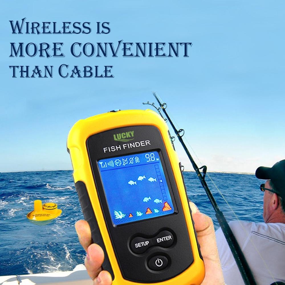 2020 Hot FFW1108-1 Wireless Sonar Fish Finder 40m Depth Range Ocean Lake Sea Fishing Water Resistant Fish Detector New