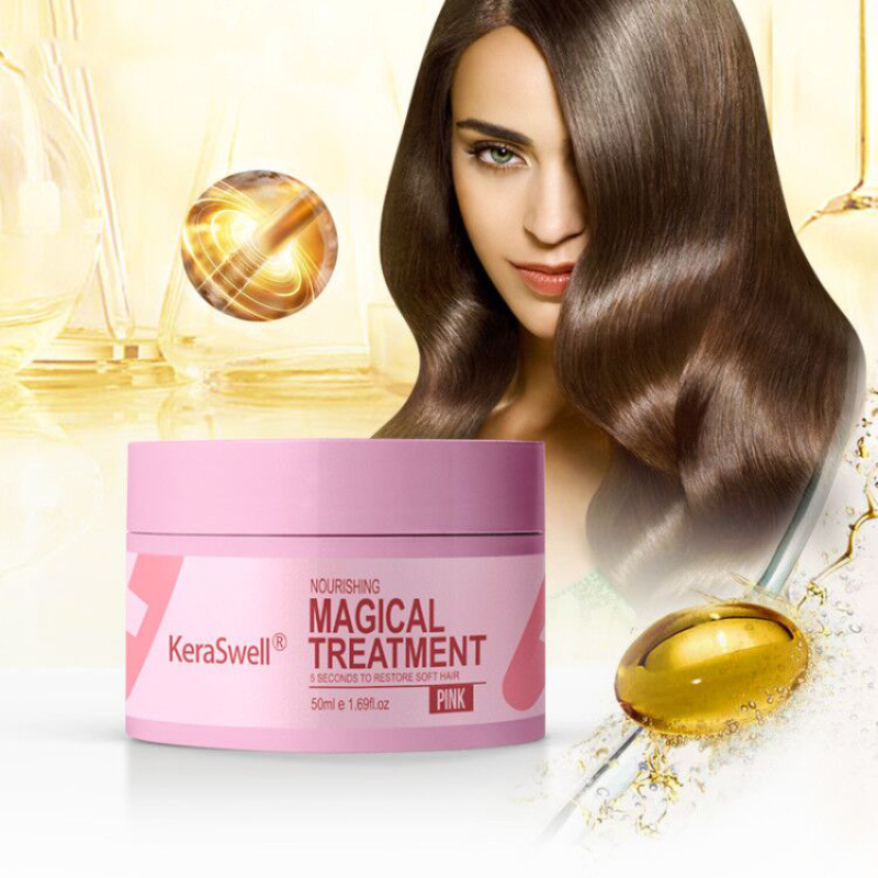1 Pcs Magical Treatment Mask Repairs Keratin Hair Mask Repairs Frizzy Hair Soft Hair Mask Repairs Damage Hair Care 60ML TSLM1