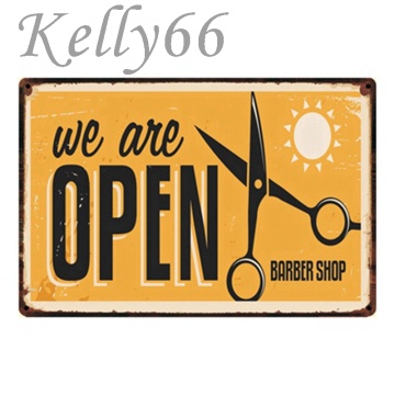 [ Kelly66 ] Barber Shop OPEN Tin Sign Poster Home Decor Store Wall Plaque Metal Painting Drop shipping 20*30 CM Size y-1232