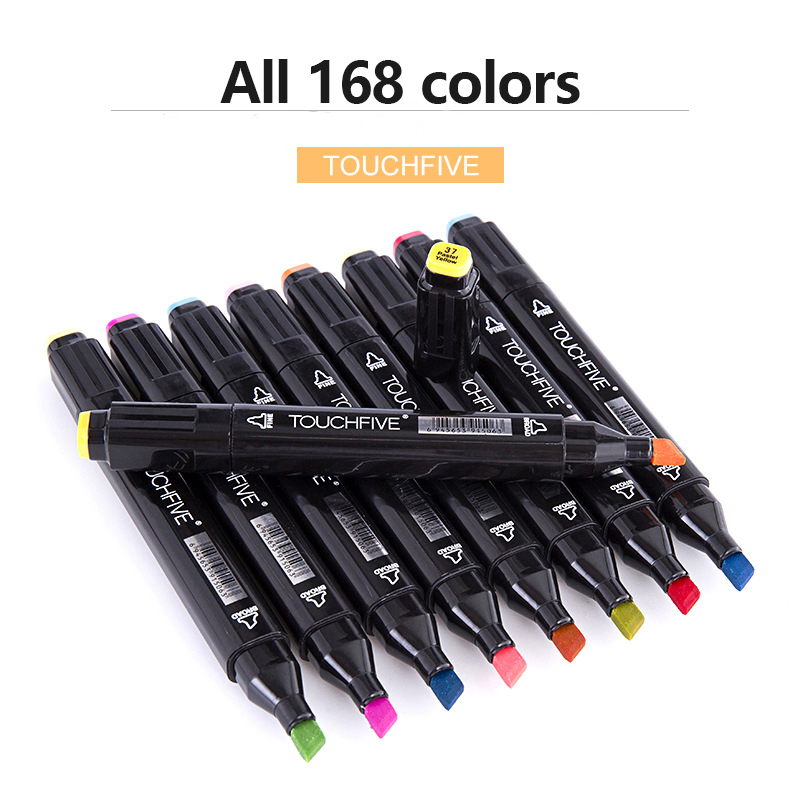 TOUCHFIVE Markers 30 40 80 168 Colors Dual Tips Alcohol Graphic Sketch Twin Marker Pen With Bookmark Manga Drawing Art Supplies