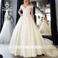 Vintage Beaded Lace Wedding Dress Appliques Off Shoulder A-Line Princess Bride Gown Court Train Swanskirt F125 vestido de noiva