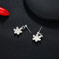 New Style Earrings, Feminine And Fresh Plum Earrings, Simple And Fashionable Wild Inlaid AAA Zircon Flower Earrings