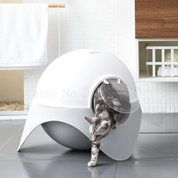 Cat Litter Box Fully Enclosed Igloo Cat Toilet Large Cat Litter Box Anti-spatter Bentonite Cat Litter Box