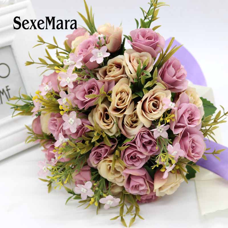 New Arrival 6 Colors wedding bouquet Handmade buque de noivas wedding flowers bridal bouquets ramos de novia 01