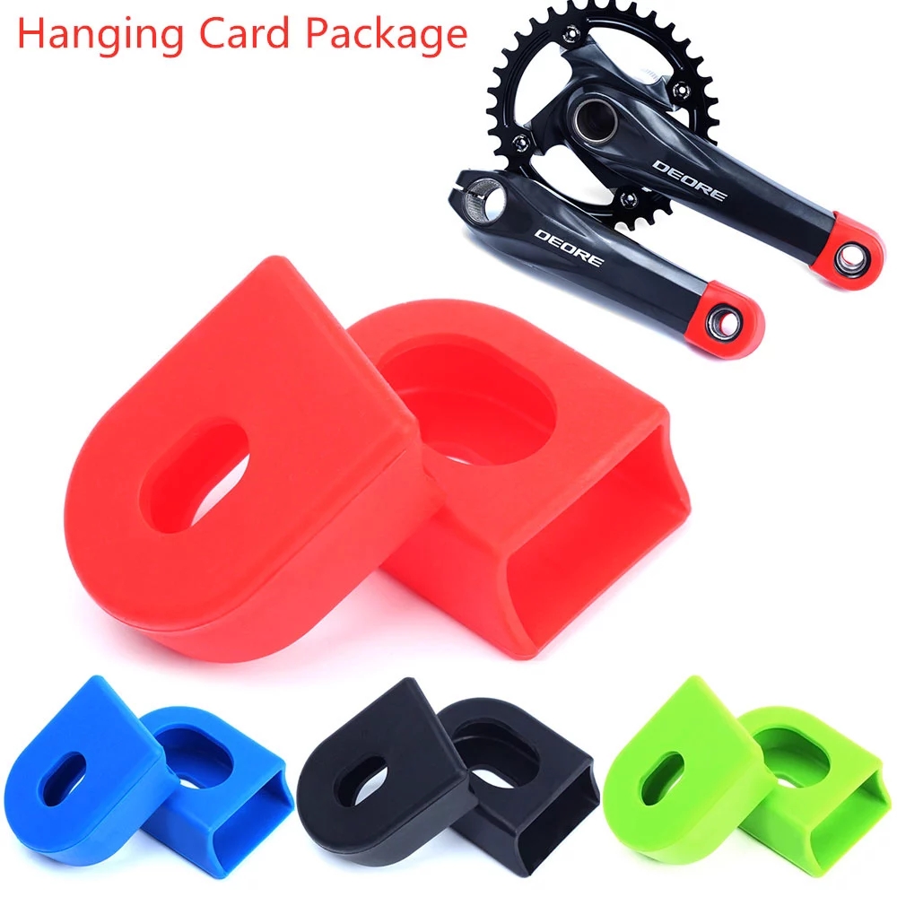 RISK 2Pcs Rubber MTB Bike Bicycle Footswitch Wheel Chainwheel Arm Parts Bicycle Crankset Crank MTB Cap Cover Protector