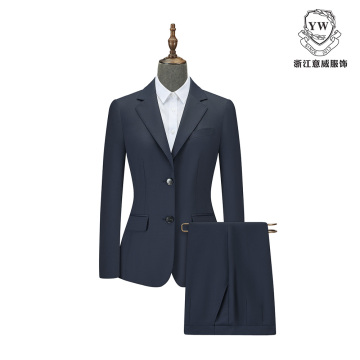 Navy Blue Two-Tone Women's Suit YD01501