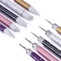 5pc Double Head Nail Art Silicone Pen Brush Sculpture Emboss Carving Shaping Paint Acrylic Rhinestone Manicure Dotting Tool