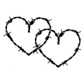 20.3cm*13.5 Barb Barbed Wire Hearts Vinyl Car-Styling Stickers Decals Black/Silver S3-4963
