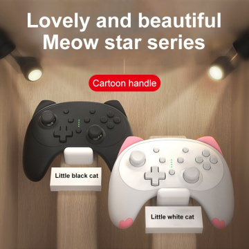 Cartoon Kitten Wireless Game Joystick Cat Model Controller Dual Motors 6-axis Motion Sensing Gamepad, For NS Switch Lite Pro