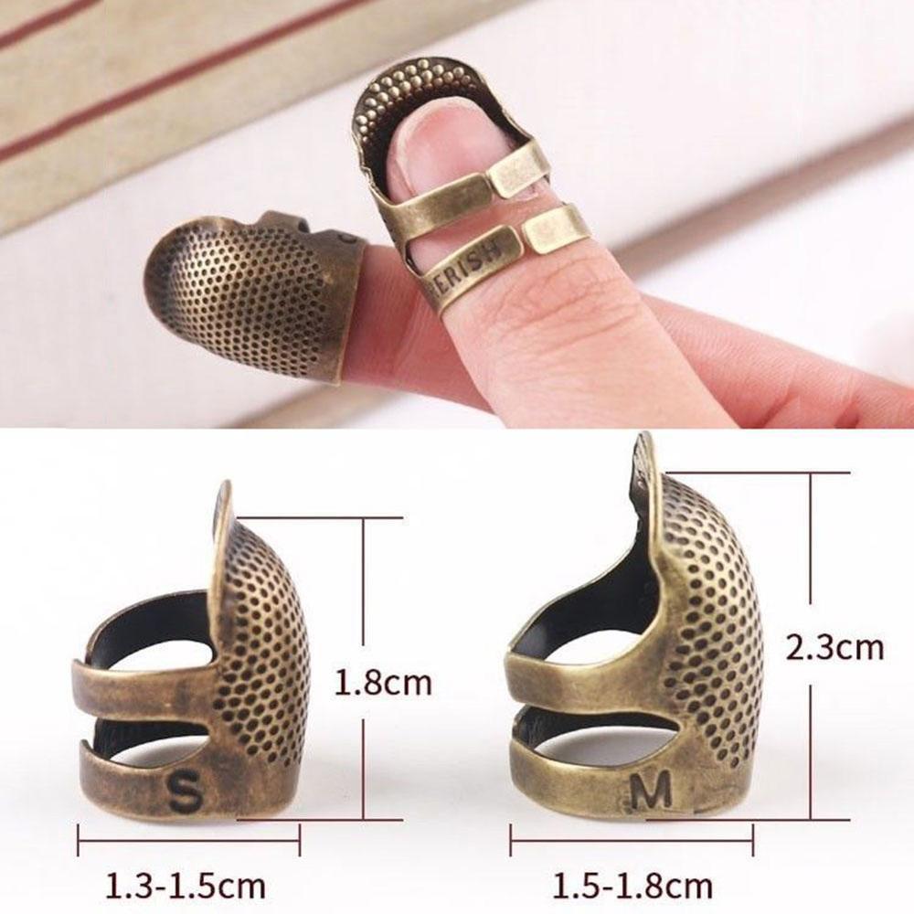 Retro Handworking Sewing Thimble Finger Protector Needlework Metal Brass Sewing Thimble Sewing Tools Accessories