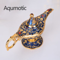 Aqumotic Good Alad Din's Lamp Teapot about 22cm Large Arab Wishing Parts Retro Aladin Style Home Decoration Style Craft Ornamen
