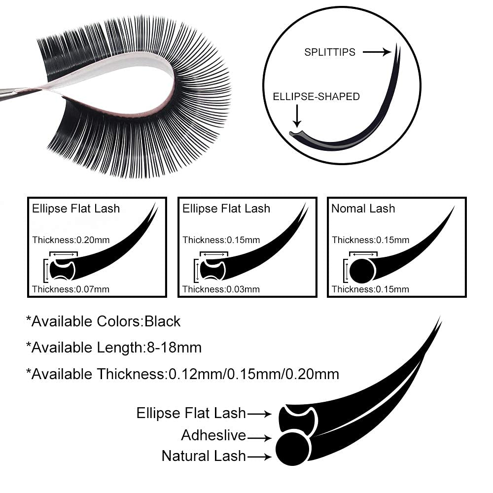 Professional factory wholesale lovely single set flat lash extension Ellipse