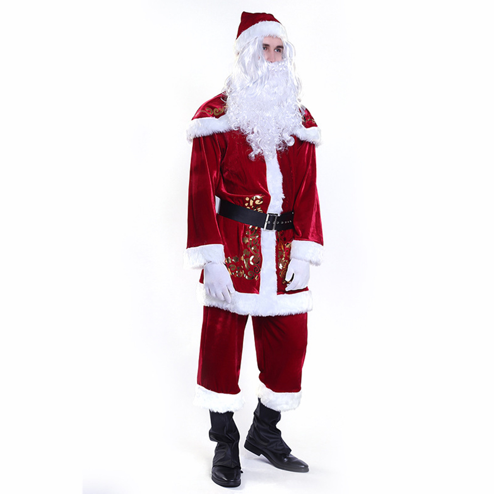 Adults Christmas Santa Claus Costume Fancy Dress Women Men Suits Cosplay Costumes Outfits Party Clothes