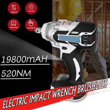 Multifunction 128V 1280W 19800mAH Electric Cordless Brushless Hammer Power Drill Screwdriver 240-520NM Adjustable Stepless Speed