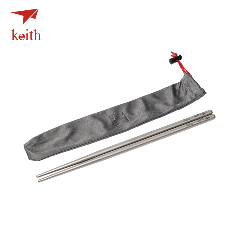 Keith Titanium Food Sticks Outdoor Tableware Chinese Chopsticks For Camping Picnic Traveling Square Chopsticks Ti5622 Ti5822