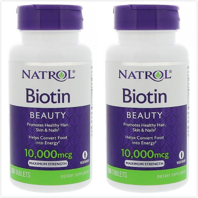 2pcs Natrol Biotin -- 10000 mcg biotina cabello biotin for hair biotine 100 Tablets
