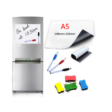A5 Size Magnetic Whiteboard Fridge Magnets Marker Home Kitchen Message Boards Writing Sticker Magnets 1 Eraser 3 Pen