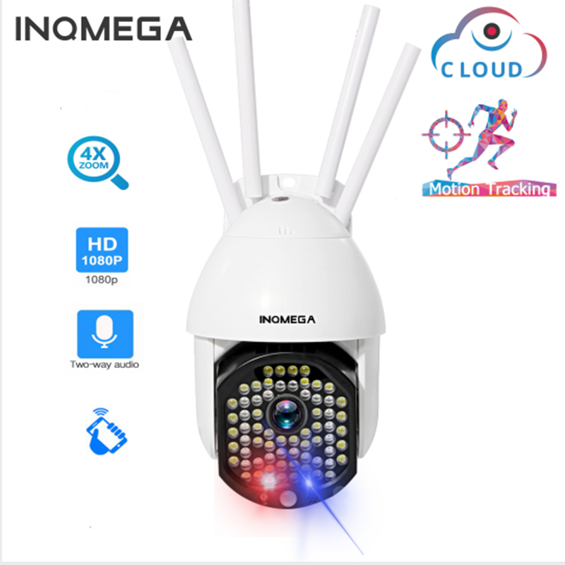 INQMEGA Wifi Camera 1080P Cloud PTZ Speed Dom Waterproof 2MP Full Color CCTV Security Surveillance IP Camera 4X Digital Zoom