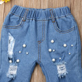 Pudcoco Summer Toddler Baby Girl Clothes Casual Shredded Hole Jeans Denim Pants Elastic Trousers