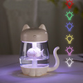 350ML Air Humidifier with Light Ultrasonic Adorable Cat Mini USB Humidificador Silent Color Light 3 In 1 Aroma Diffuser for Car