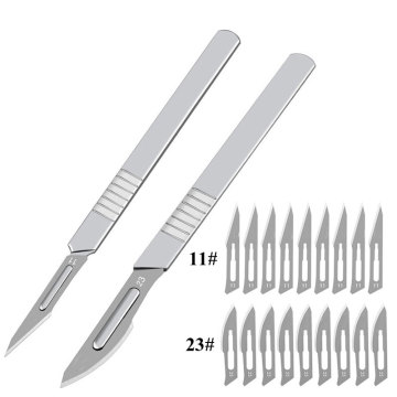 10pcs Carbon Steel Surgical Scalpel Blades + 1pc 11# /23# Handle Scalpel DIY Cutting Tool PCB Repair Animal Surgical Knife