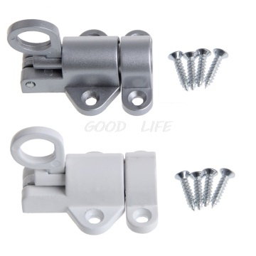 Window Gate Security Pull Ring Spring Bounce Door Bolt Aluminum Latch Lock White