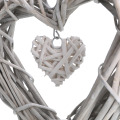Shabby Chic Wicker Heart Rattan Wreath Wall Hanging Decoration For Home Wedding Birthday Party Valentines Gift