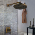 Newly Antique Brass Shower Faucet Wall Mount Bath Shower Mixer Faucet Tap 8 Inch Rain Shower Head