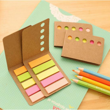 Novelty Kraft Paper Cover Candy Color Memo Pad N-times Sticky Notes Bookmark Notepad School Office Supply 8*6cm Convenient