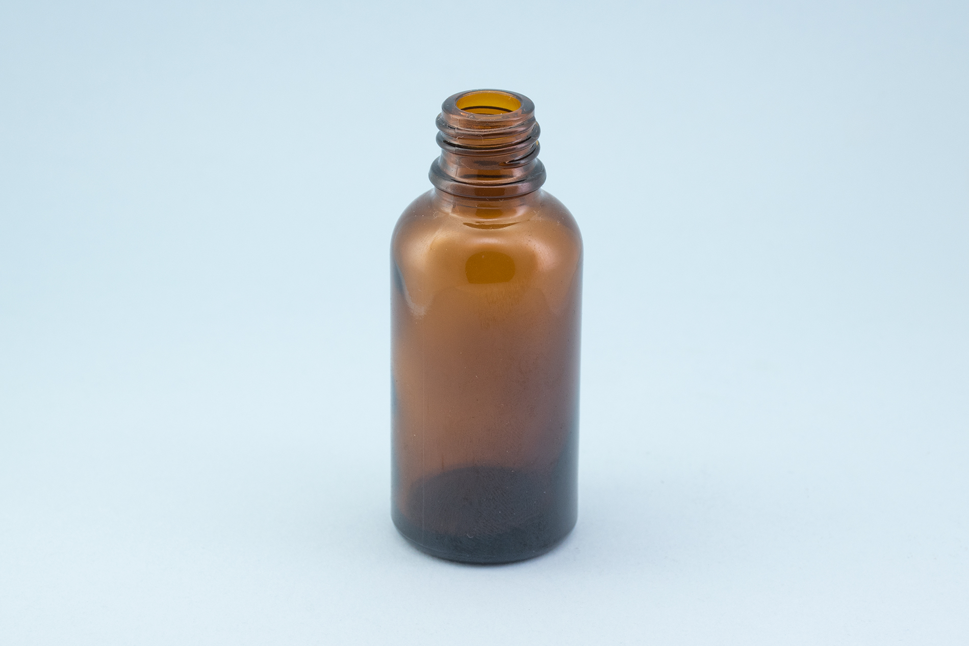 30 ML/1 OZ Amber Boston Round Glass Bottles With 18/410 Neck