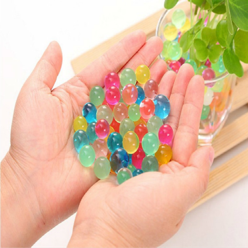 3000pcs multi colors Water Plant Flower Jelly Crystal Soil Mud Water Pearls Soil Gel Beads Balls Bead Decoration (Random Color)