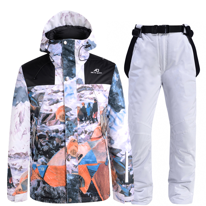 2021New Thick Warm Men Women Ski Suit Waterproof Windproof Skiing Snowboarding Jacket Pants Set Women Winter Snow Wear Suits