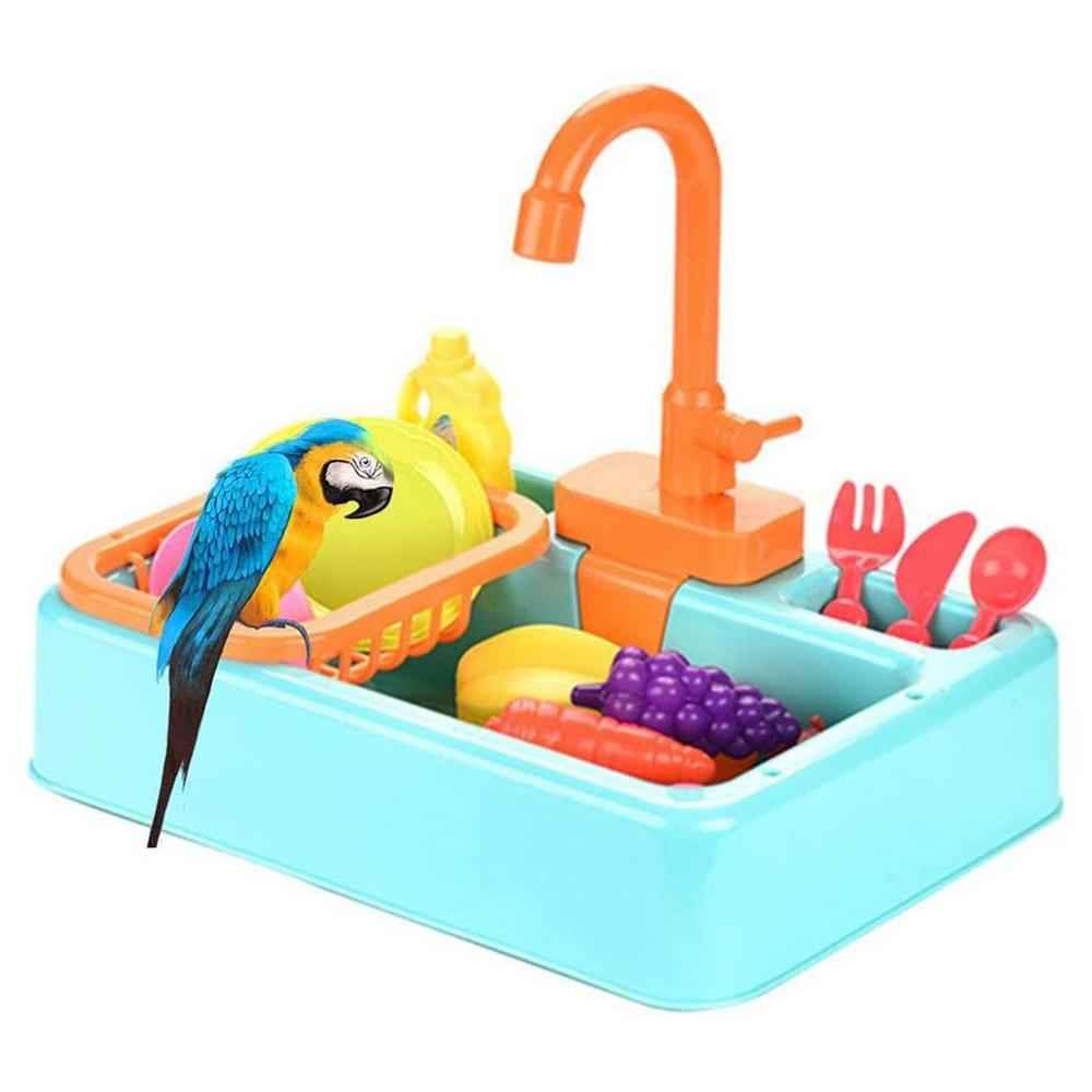 Colorful Kitchen Sink Toys Children Dishwash Plates Bowls Cups Kid's Cartoon Kitchen Toy Kitchen Playset Pretend Play House Toys