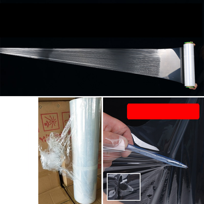 Stretch Film Sticky Antistatic Logistics Transport Plastic Packaging Transparent Drawing Winding Package Goods Tray Wrapped Box