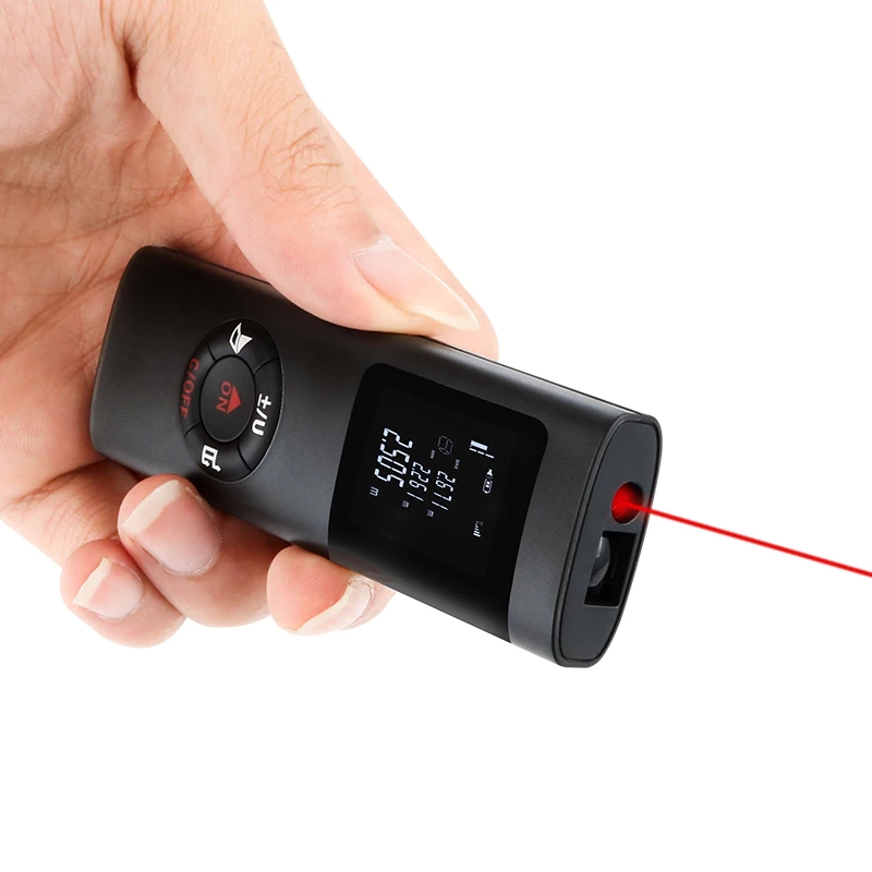 Handheld Electronic 40M Laser Distance Meter Mini Laser Rangefinder Laser Tape m/in/ft IP54 Waterproof LCD Display Backlight
