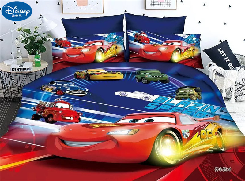 Disney Spiderman McQueen Cars bedding set 2/3/4pc Princess printed duvet cover single twin size girl boy bed linen birthday gift