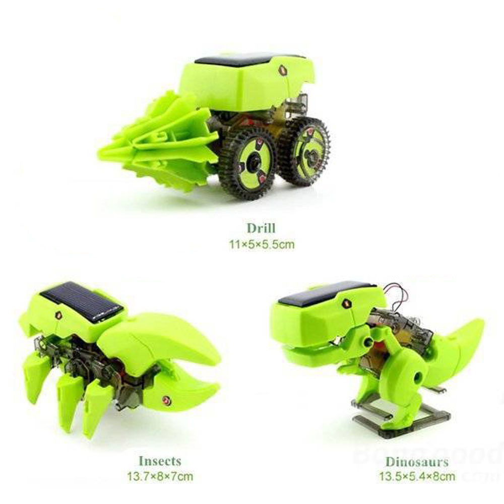 STEM Toys Solar Power 3-in-1 Transformation Dinosaur &Hercules Beetle&Driller Robot Kit Technic Educational Scientific Kids Toy