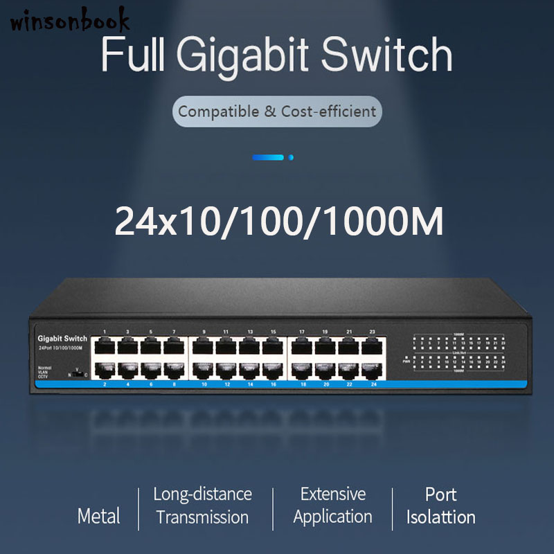24 Port RJ45 Lan switch Ethernet switch Gigbit switch with 24 RJ45 Port gigabit switch for ip camera ap wireless