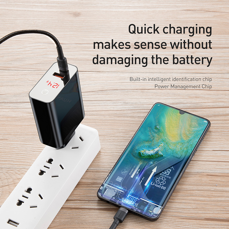 Baseus Quick Charger 45W Usb C Type-C Usb Charger 3.0 EU Adapter Fast Charger for Mobile Phone Charging Travel Wall Charger Plug