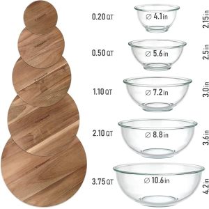 Stackable and space saving nested glass bowl