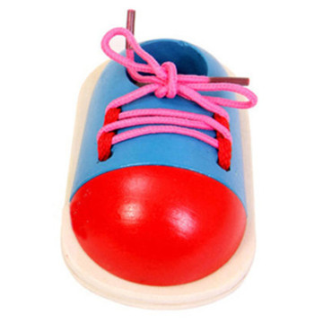 Educational Wooden Toys Toddler Lacing Shoes Early Education Teaching Aids Baby Children Kids Montessori