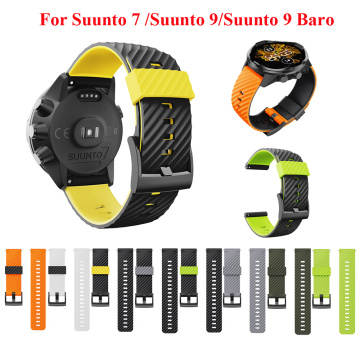 JKER 24mm Silicone Rubber Watch Strap For Suunto 9 / Baro Watch Band Suunto 7 Watchband Spartan Watch Band HR Bracelet D5 Watch