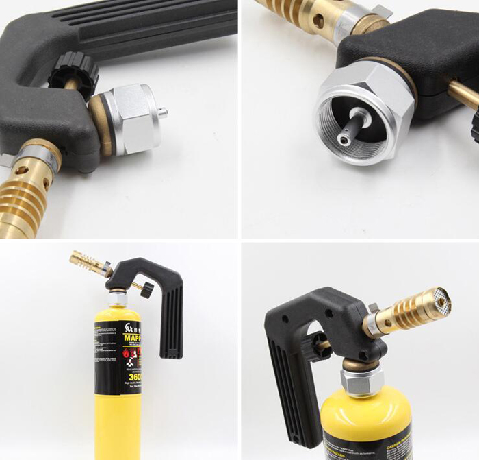 Welding Gas Torch MAPP Soldering Gas Torch Brazing Gun with Handle Propane Welding Plumbing High Temperature Heating