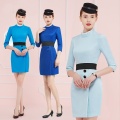 Uniform Flight Attendant Business Dress Work Wear Beautician Uniforms Dresses Airline Stewardess Flight Attendant Uniform DD2088