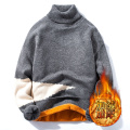 L-4XL New Winter Super Keep Warm Mens Sweaters Men's Turtleneck Soft Fleece Pullover Knitted Plus Velvet Thick Sweater Men Tops