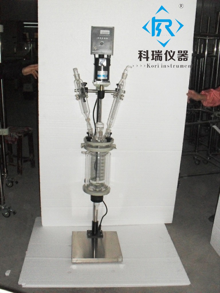 1L High Precision Efficient Digital Display Double Layer Agitator Tank Jacketed Glass Reactor