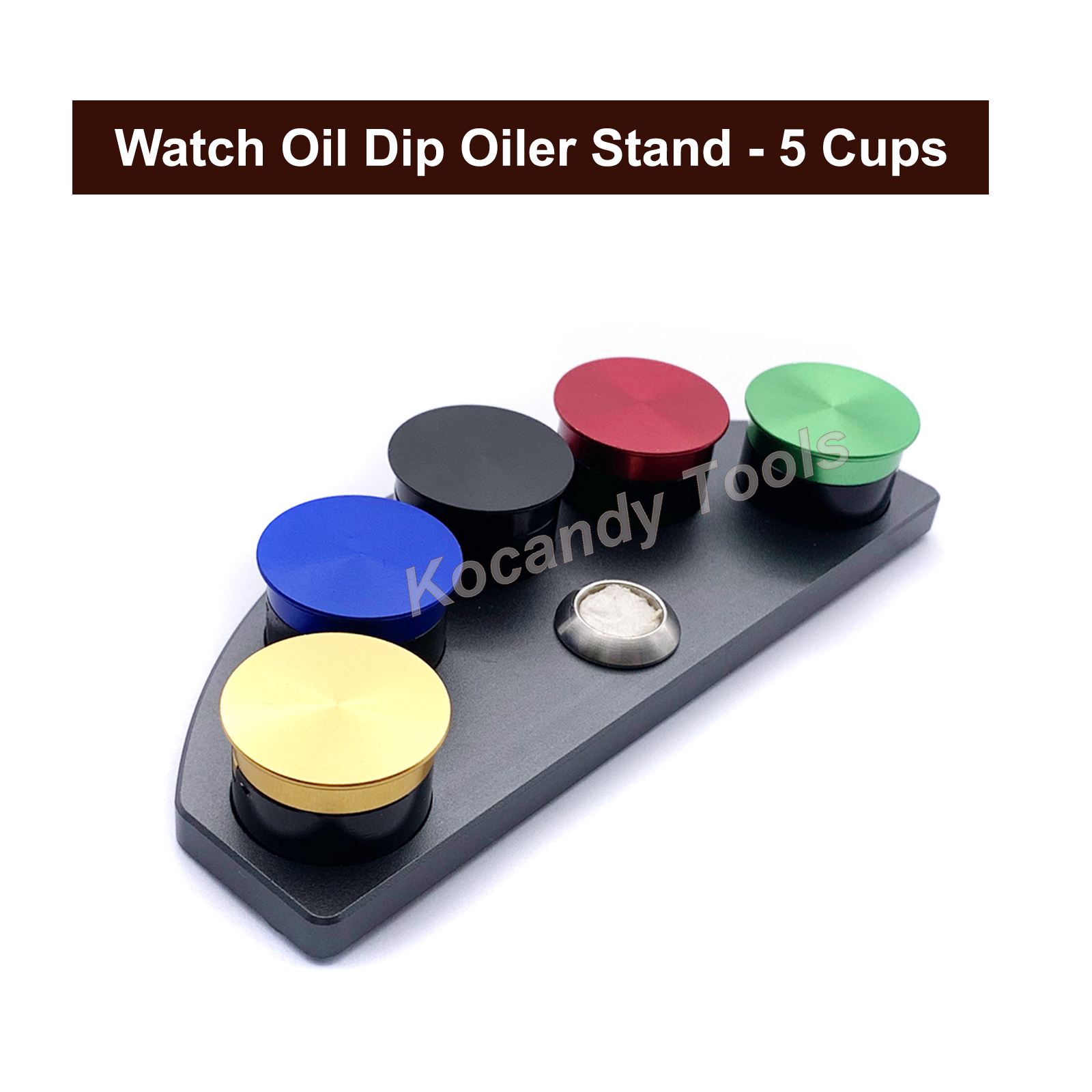 Watch Oil Dip Oiler Stand Die-Cast 5 Oiler Dishes with Cover Watchmaker Repair Tools